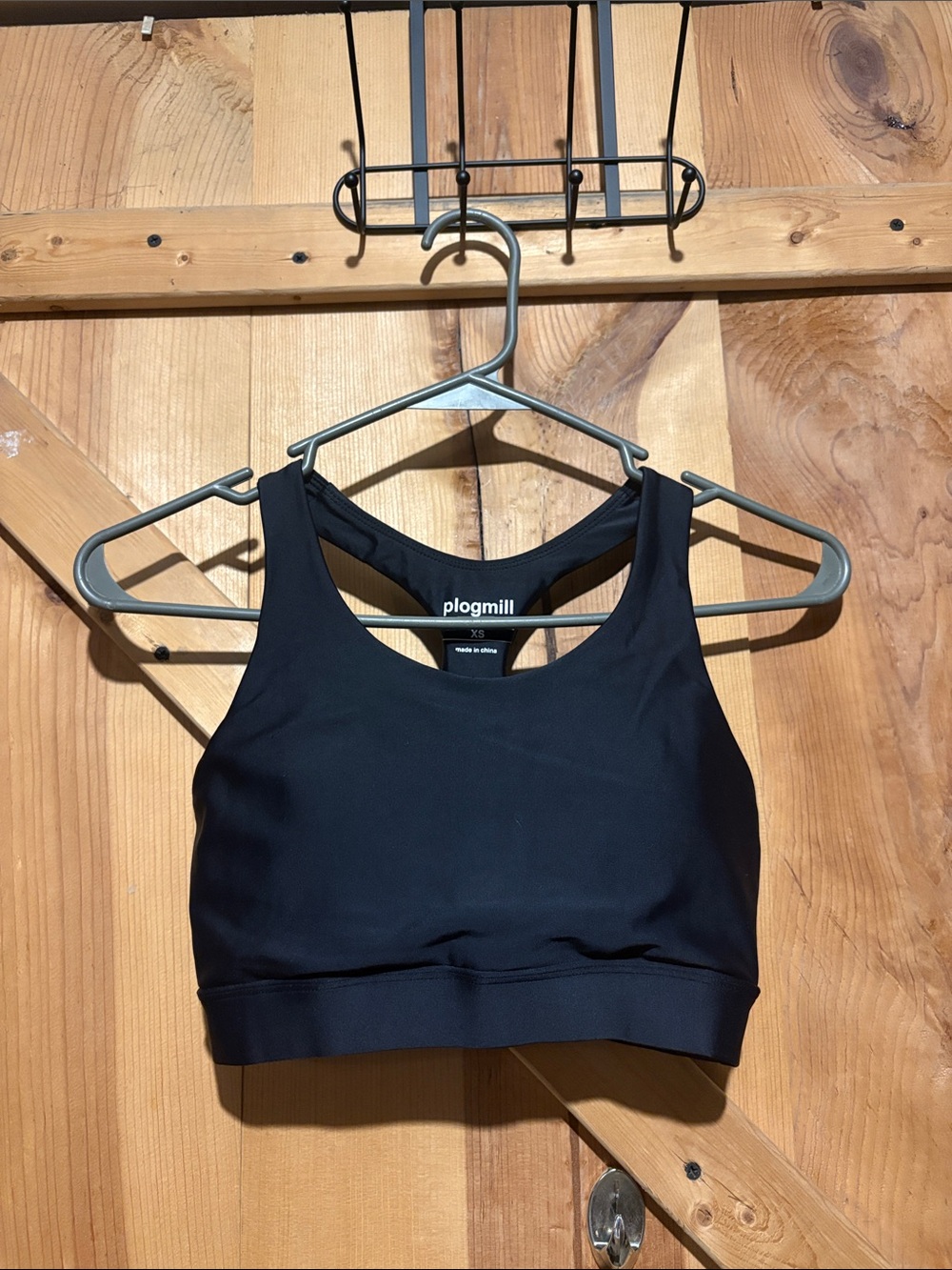 Plogmill Black High-Neck Racerback Sports Bra